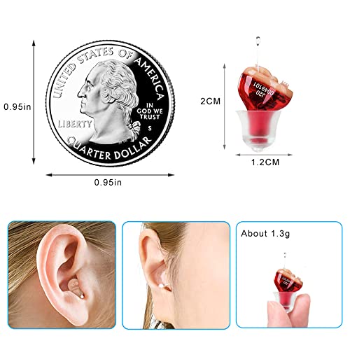 Incensonic Cic Digital Hearing Aid Invisible Ear Sound Amplifier Hearing Aids Enhancer Wireless Portable For Adults Small And Tiny (Red&Blue) #TOP3