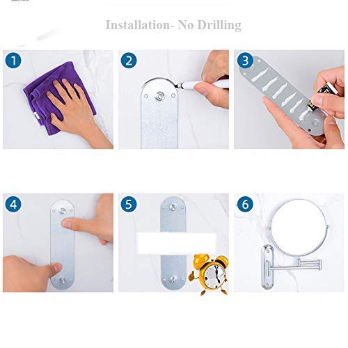 Miroir de Maquillage Mural JCAKES or de 8 pouces avec bras extensible et prise - 7