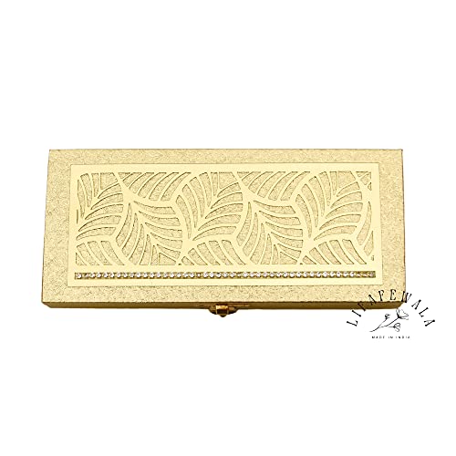 Image of Designer Rectangular Shaped Cash /Shagun /Gift /Gaddi /Jewellery /Shagun Box (Golden, Pack of 1)
