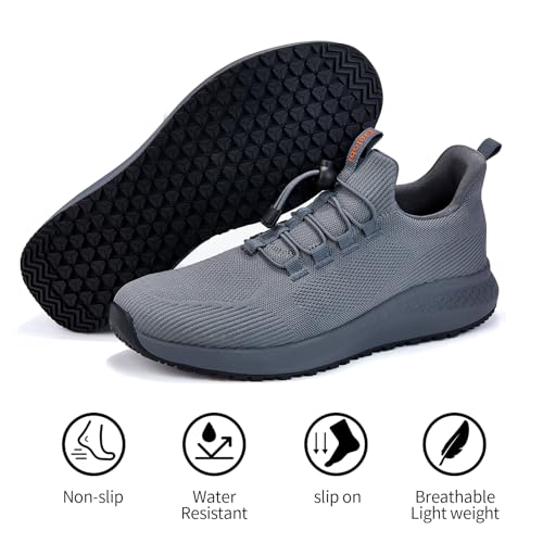 Image of Non Slip Work Shoes for Men Slip Resistant Shoes Kitchen Chef Restaurant Food Service Waterproof Walking Sneakers