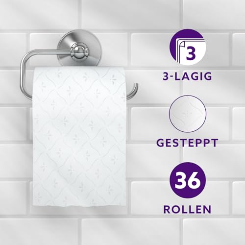 by Amazon Toilettenpapier, 3-lagig Gestepptes, Samtig Weich, 36 Rollen (9 Rollen, 4-er Pack), 200 Blätter pro Rolle, FSC-Zertifiziert