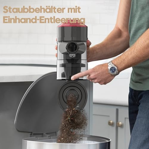 Akitas V10 Kabelloser Staubsauger 30V 450W Bis zu 50 Minuten Laufzeit 3 Saugstufen Hand- und Stielstaubsauger Bürstenloser Digitalmotor Wiederaufladbarer Lithium-Akku Ideal für Teppiche und Tierhaare - 7