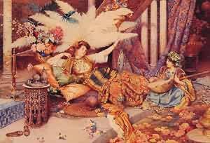 Peinture à l'huile Giuseppe Signorini In The Harem reproduction sur toile de maître 30x36