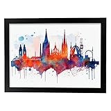 Nacnic Poster de Barcelona en Estilo Acuarela. Originales Ilustraciones a Todo Color de Ciudades y Monumentos del Mundo. Diseño Moderno y Decoración de Interiores. Modelo 2, A3