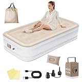 Colchão Inflável de ar Queen Individual High,190cm×95cm×40cm, 2025 NEW Actualizar a Qualidade, com Bomba Rápida Inflação/Deflação, Terno Comfort, Camping, Viagem, Portátil Impermeável