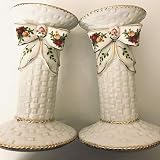 Royal Albert Old Country Roses Candle holder Pair Rare Vintage, 7 inches