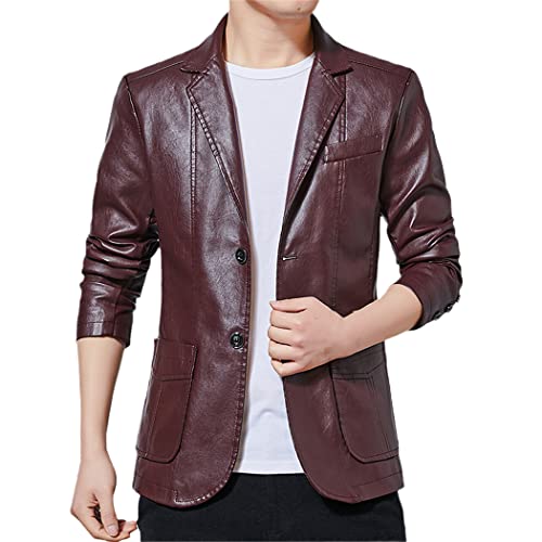 Veste en cuir hommes Haitpant rouge vin idéale pour vos rendez-vous d affaires