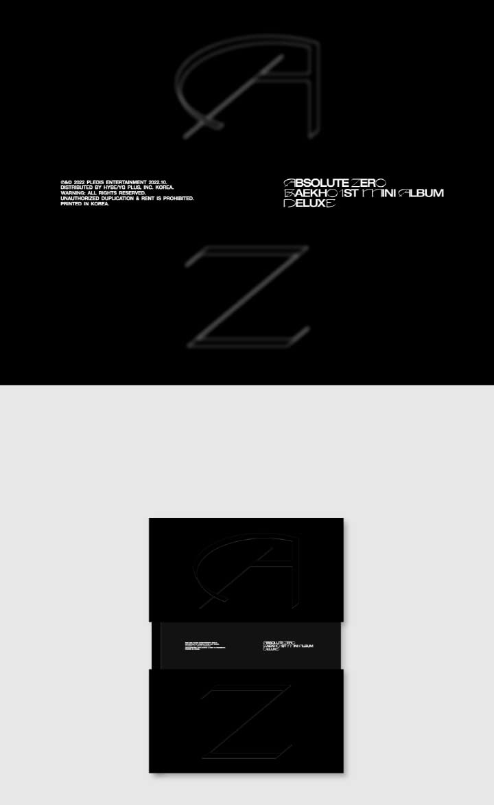 Nu'est BAEKHO Absolute Zero 1st Mini Album Deluxe Version Mini poster on pack+Photobook+Photo postcard+Message card+Photocard+Tracking