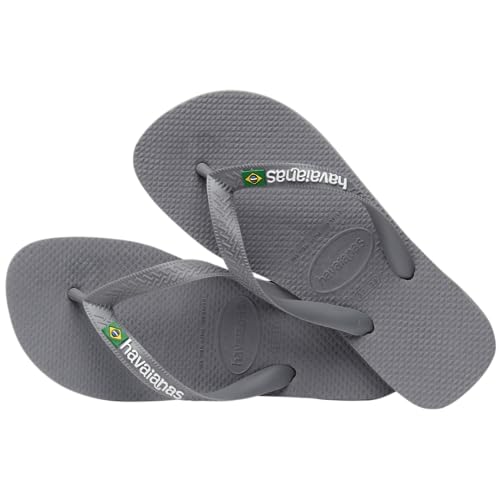 Image of Havaianas mens Brazil Logo Sandal Dark Brown /White