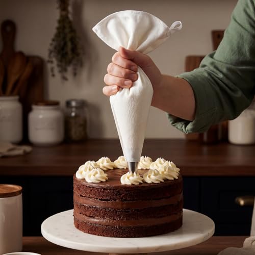 Gefaps Poche à Douille Réutilisable en Coton, Antidérapante et Lavable pour Pâtisserie, Glaçage, Crème, Décoration de Gâteaux, Cupcakes, Biscuits et Muffins – vue 7