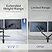 VIVO 17 to 32 inch Dual Pneumatic Monitor Mount, 2 Pneumatic Arms, Adjustable Swivel, Rotation, Heavy Duty VESA Desk Stand with C-clamp, Grommet, Max VESA 100x100, Black, STAND-V002K