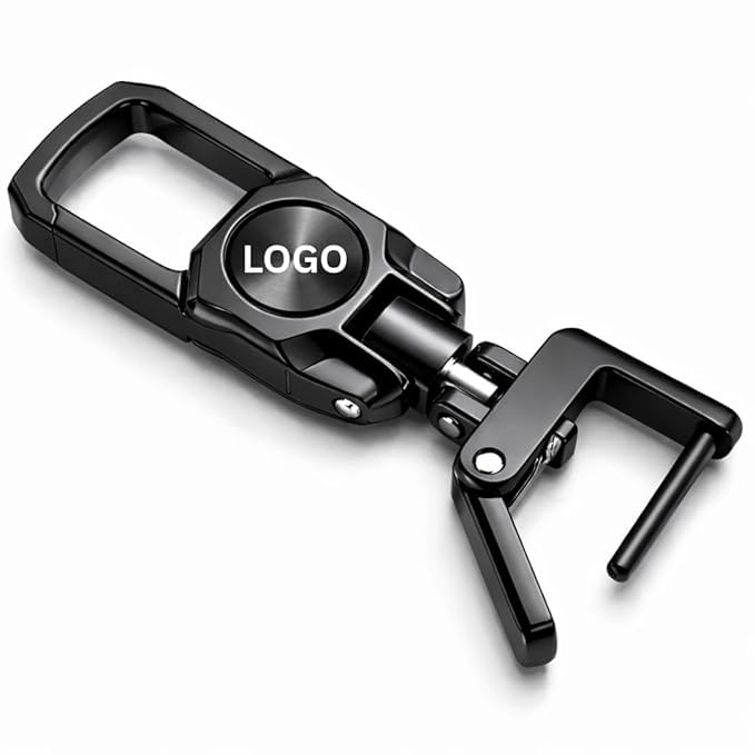blue beads Metal Keychain with Swivel Clip and Logo Plate, Mat Finish, Heavy Duty Key Ring Holder Premium 360° Rotating Metal Car Keychain for Men-picture-40