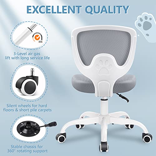 Primy Kids Desk Chair, Ergonomic Children Study Computer Chair Adjustable, Breathable Mesh Office Chair With Wheels, Armless Rolling Swivel School Task Chair For Boys Girls Age 4-12 In Home Bedroom #TOP5