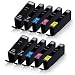 Produktbild 10x Print-Klex Tintenpatronen kompatibel für Canon Pixma IP-7220 Pixma IP-7240 Pixma IP-7250 Pixma IP-7270 Pixma MG-5550 PGI-550-PGBK CLI-551-BK CLI-551-C CLI-551-M CLI-551-Y PGI550-PGBK CLI551-BK CL