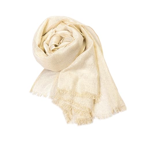 MAPIMANIA Étole Femme Mariage Chic or clair-or, Châle Élégant 195x90 cm, Foulard Léger pour Robe de Soirée, Accessoire de Cérémonie Été