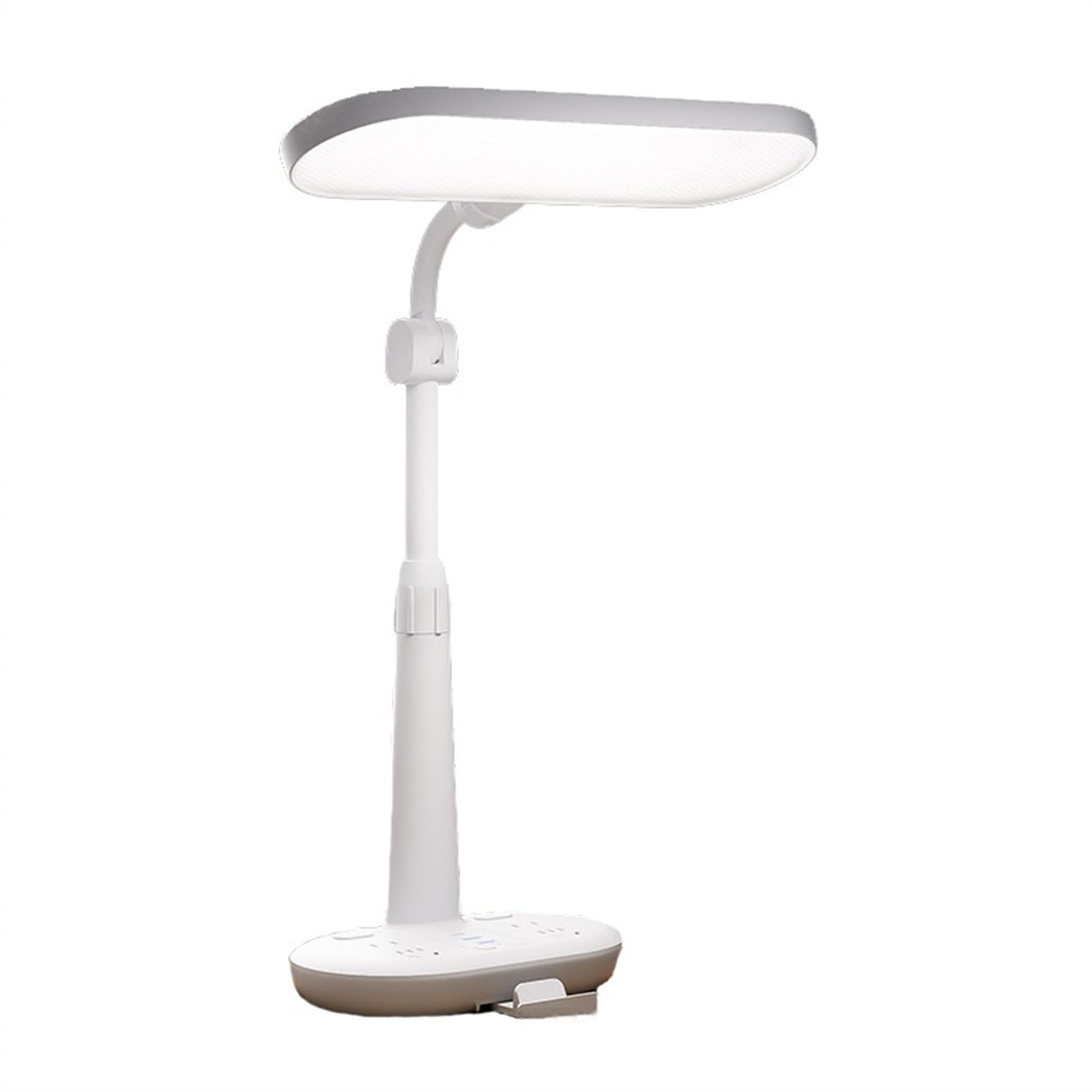 Lámpara Escritorio Lámpara de escritorio regulable, lámpara LED moderna altura ajustable con 2 puertos carga USB/puerto tipo C, 4 salidas CA, 3 modos iluminación, atenuación continua Desk Lamp