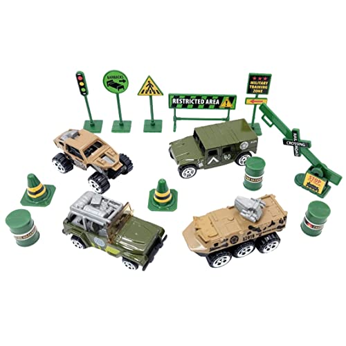Forest & Twelfth Playset, Kids Set Of 2 15Pcs Die Cast Army Truck Toy Set For Kids & Toddlers, Promotes Creative Pretend Play, Skill Development, Fun All-Occasion Gift Idea (Military Playset) #TOP2