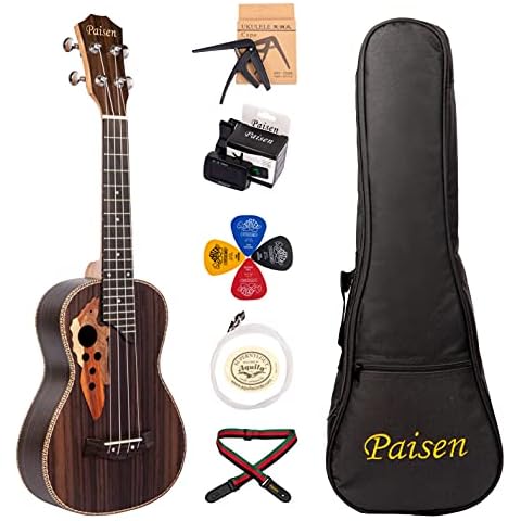 Paisen 23-Inch Concert Rosewood Ukulele Hawaii Ukuleles Professional Send Tuner Capo Thick Ukulele Bag full set of accessory Cover