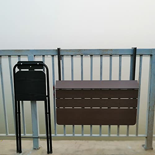 Table pliante de balcon réglable et rabattable pour un gain de place - 5