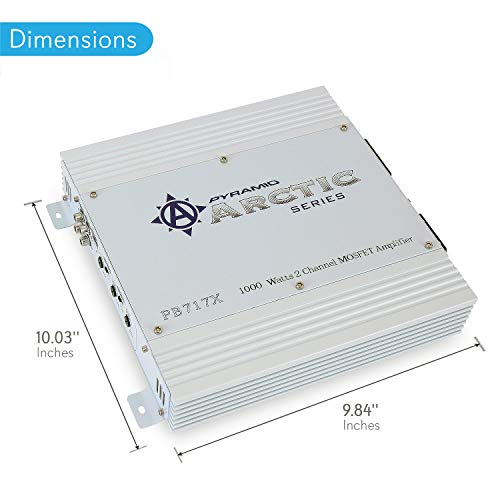 Pyramid 2 Channel Car Stereo Amplifier - 1000W Dual Channel Bridgeable High Power Mosfet Audio Sound Auto Small Speaker Amp Box W/ Crossover, Variable Gain Control, Rca In/Out, Led Indicators Pb717X #TOP2