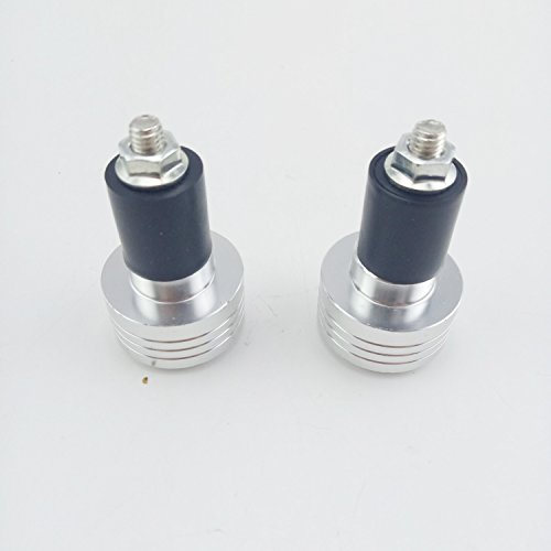 Okstno Motorcycle Handlebar Ends,7/8'' Handle Bar Slider Caps Weight Plugs Cnc Aluminum (Silver) #TOP2