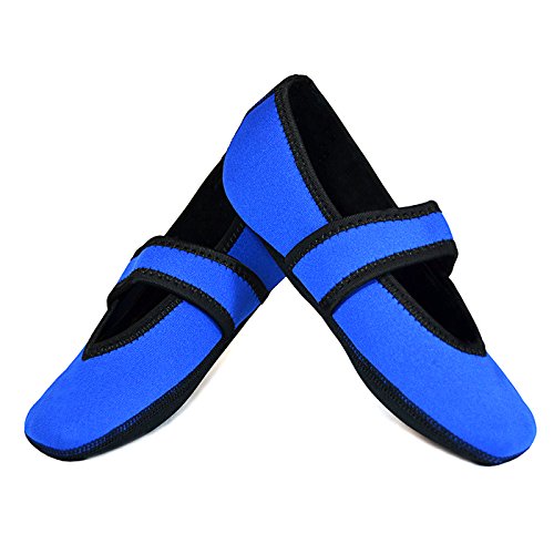 Nufoot Betsy Lou Women s Shoes, Foldable & Flexible Flats, Slipper Socks, Travel Slippers & Exercise Shoes, Dance Shoes, Yoga Socks, House Shoes, Indoor Slippers, Royal Blue, X-Large
