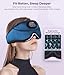 MUSICOZY 3D Bluetooth Sleep Mask with Headphones and Timer, Wireless Sleep Headphones for Side Sleepers, Eye Mask with Bluetooth Headphone, Unique Gifts for Men Women, Blue