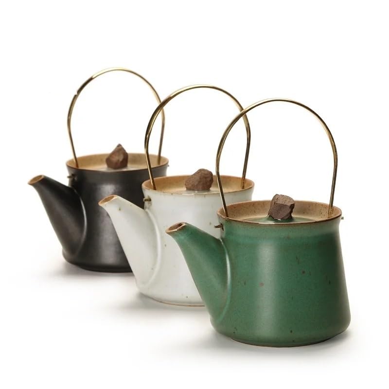 Infusor De Té Tetera Pequeña Tetera De Cerámica Tetera Individual Hecha A Mano Retro Horno Tazas De Té Teteras Juego De Té Olla Infusor Tazas De Té Teteras Tetera De Cocina(C)