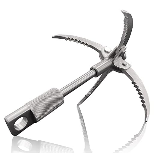 Drogeai Climbing Hook Grappling Hook Stailless Steel for Outdoor Sports (Rotating Retractable -Anti-Slip)