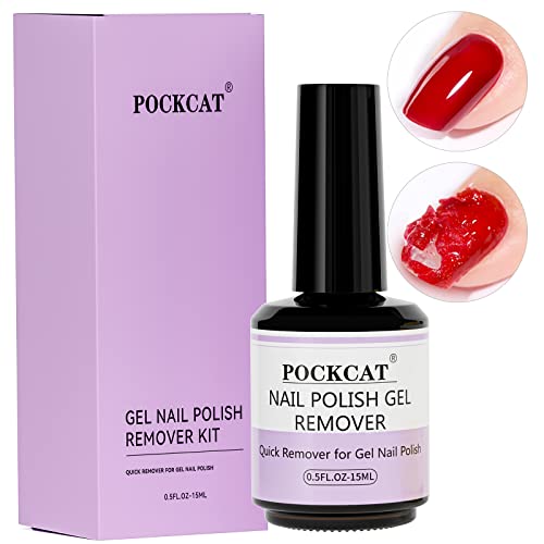 POCKCAT Gel Nail Remover,Quick Gel Polish Remover For Nails 3-5 Minutes Gel Remover No Foil Soaking or Wrapping Required