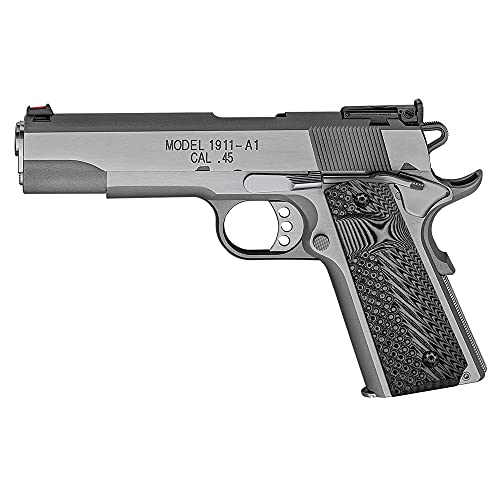 Cool Hand 1911 G10 Grips, Full Size (Government/Commander), Gun Screws Included, Big Scoop, Ambi Safety Cut, Ops Texture, Gun Metal #TOP5