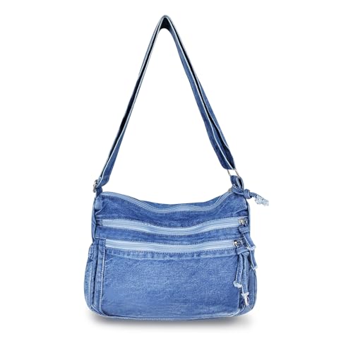 Bolso denim para mujer, gran capacidad, estilo tote miniatura 1