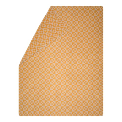 David Fussenegger Kuscheldecke Geflecht 150x200cm Flauschige Sofadecke aus Recycling-Baumwolle nachhaltig produziert ÖkoTex100 GRS Made in Austria Farbe Gold