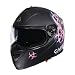 “Biohazard” Full Face Matte Pink Dual Visor Street Bike Motorcycle Helmet by Triangle [DOT] (Small)