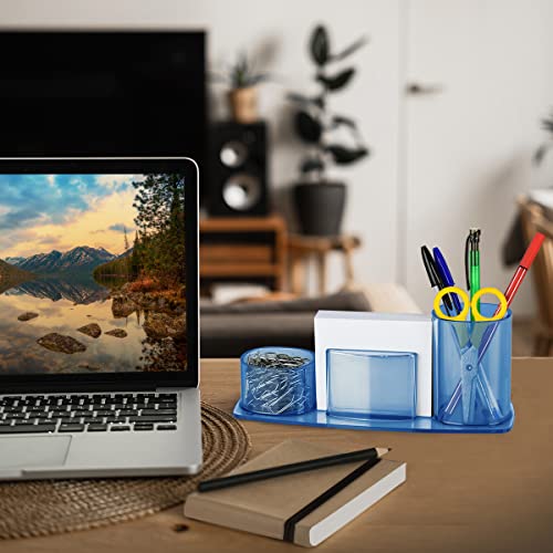 Acrimet Millennium Desktop Organizer Holder For Pen, Pencil, Clip, Paper And Desk Accessories (Plastic) (Paper Included) (Clear Blue Color) #TOP7