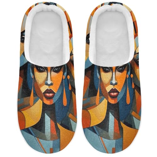 UMIRIKO House Fuzzy Slippers American Africa Lady Anti-Slip Warm Shoes for Womens & Men M 20857278