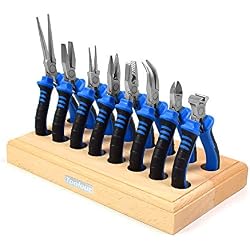 Toolour Jewelry Pliers Set Jeweler Making Tools Kit with Wood Holder,8Pcs Professional Wire Plier for Beading Jewelry Maker DIY Crafting Wrapping Crimping Cutting Repair,Essential Tools for Adults