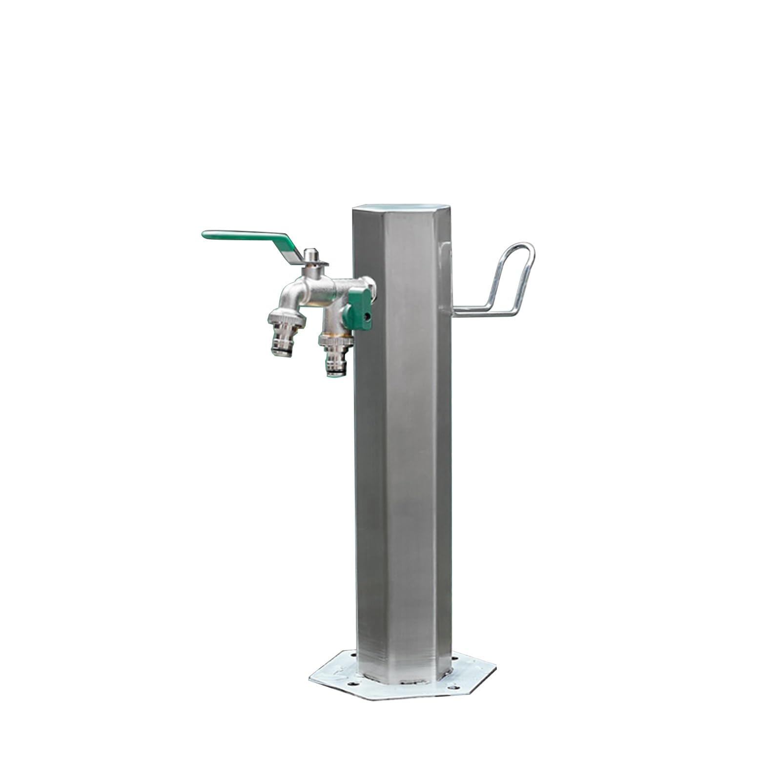 Stainless Steel Outdoor Water Column With Double Outlet Faucet, Freestanding Floor Antifreeze Spigot, Garden Fountain With Tap For Farm Pasture Backyard Irrigation Washin,One Color-50x20.5cm/19.7x8.1