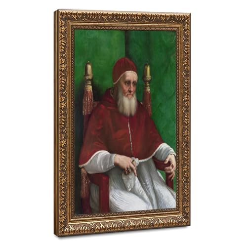 Poster Pape Jules II par Raphaël impression sur toile 30x45 cm avec cadre