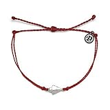 Pura Vida Silver Antique Arrowhead Bracelet - 100% Waterproof, Adjustable Band - Brand Charm, Red