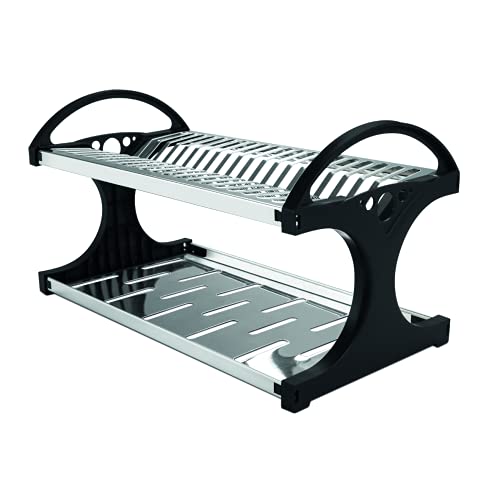 Escorredor 20 Pratos Suprema, 60,5 x 27,5 x 29 cm, Preto, Brinox
