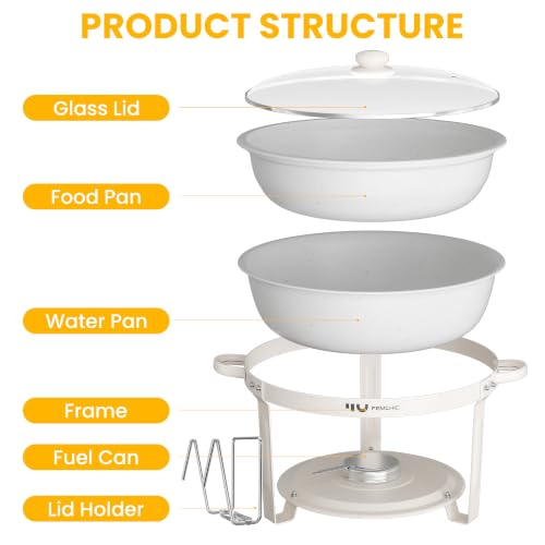 Femchic 9QT White Chafing Dishes for Buffet, 2 Pack Maifanite-Coated Chafer by Femchic - Used condition - Image 8