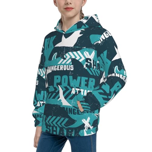 Cute shark scallops and octopus Hoodie Youth Hooded Sweatshirt 3D Digital Printed With Pockets Tops4