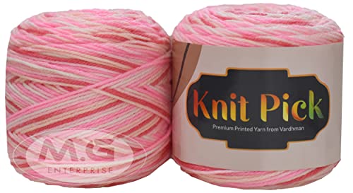 Image of Vard hman Knit Pick Candymix 200 GMS Wool Ball Hand Knitting Wool /Art Craft Soft Fingering Crochet Hook Yarn, Needle Knitting Yarn Thread Dyed-NE Art-ACDD