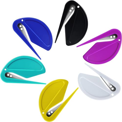 SOONPAM - Letter Openers Envelope Slitters Desk Letter Opener Plastic Paper Knife Mail Opener Tool for Opening Envelope Package, 6PCS