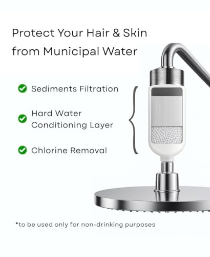 Image of Care Dale Replacement Cartridge for Municipal Hard Water - Multi-Stage Shower & Tap Filter Refill, Reduces Hair Fall, Dry Skin & Acne, Removes Chlorine & Toxic Chemicals (Pack of 1)
