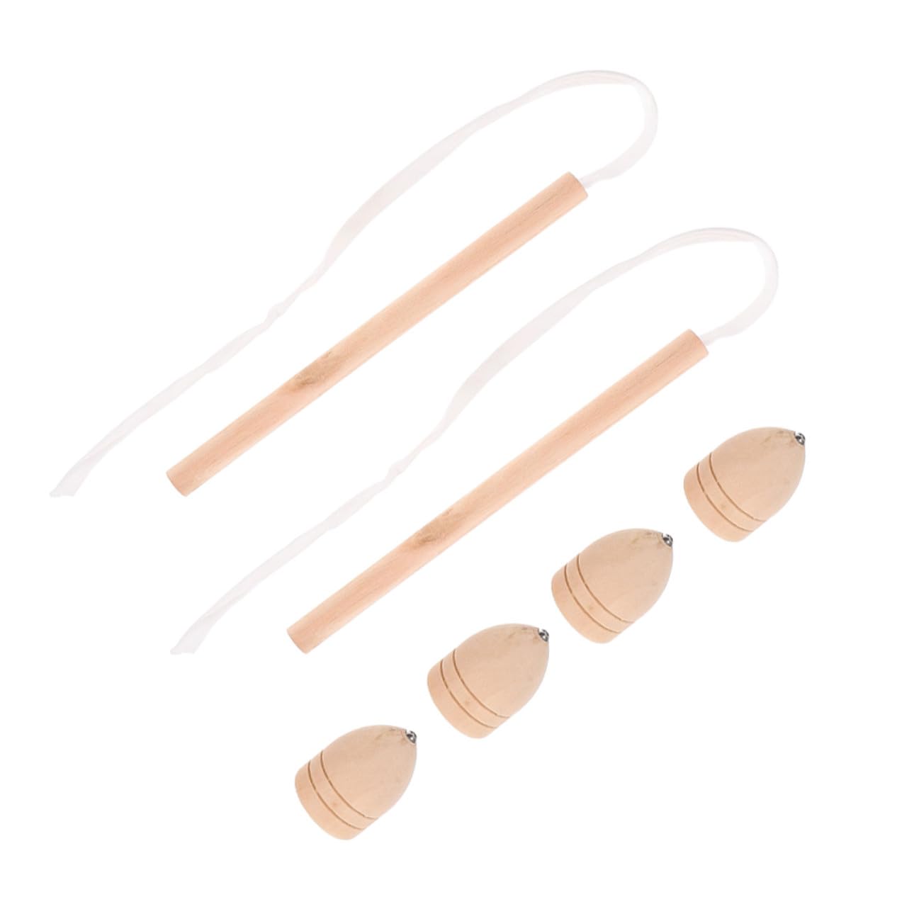 OFFSCH 2 Sets Wooden Spinning Traditional Gyro Toy for Boy Girl and Portable for Outdoor Play