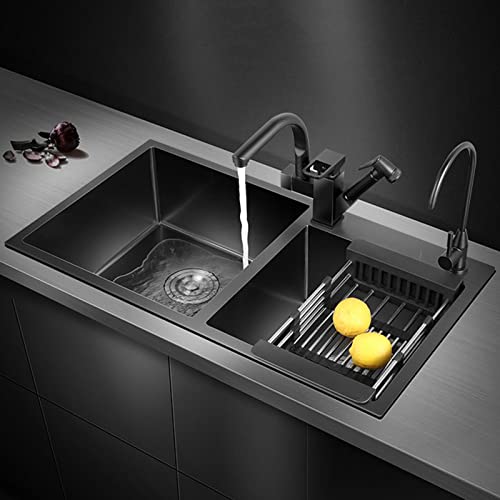 Mélangeur de purification d'eau pour évier de cuisine en inox noir