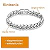 flintronic Mens Silver Bracelets,10mm Men's Strong Antique Silver Bracelet ,Fashion Retro 21cm Titanium Steel Simple Six-sided Flat Denim Bracelet #1