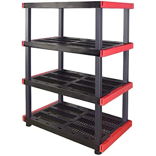 CX Craftsman 4-Tier Heavy Duty Plastic Storage Shelves, Garage Organization